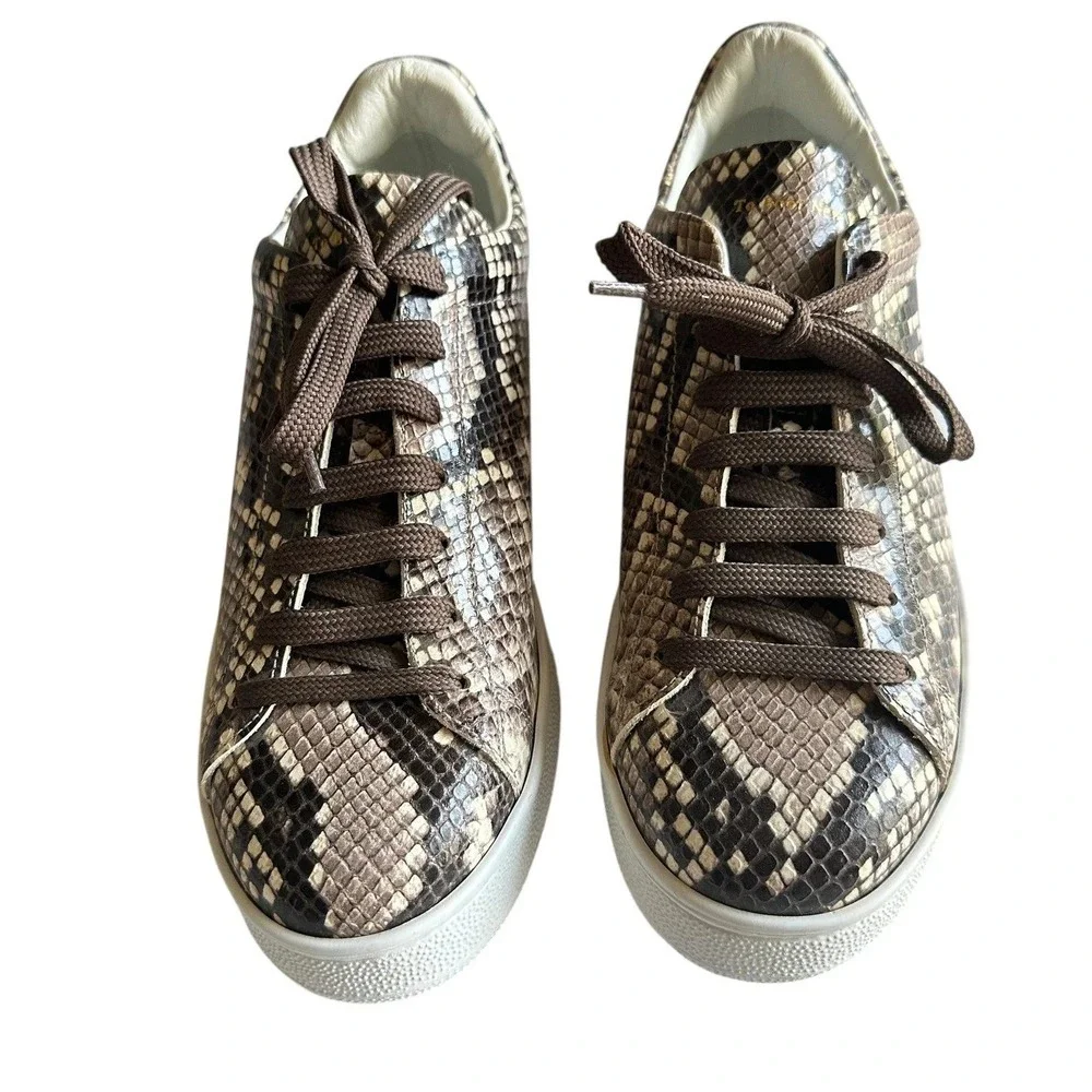 To Boot New York Adam Derrick Python Leather Sneakers Kelly Africa  Women Size 8